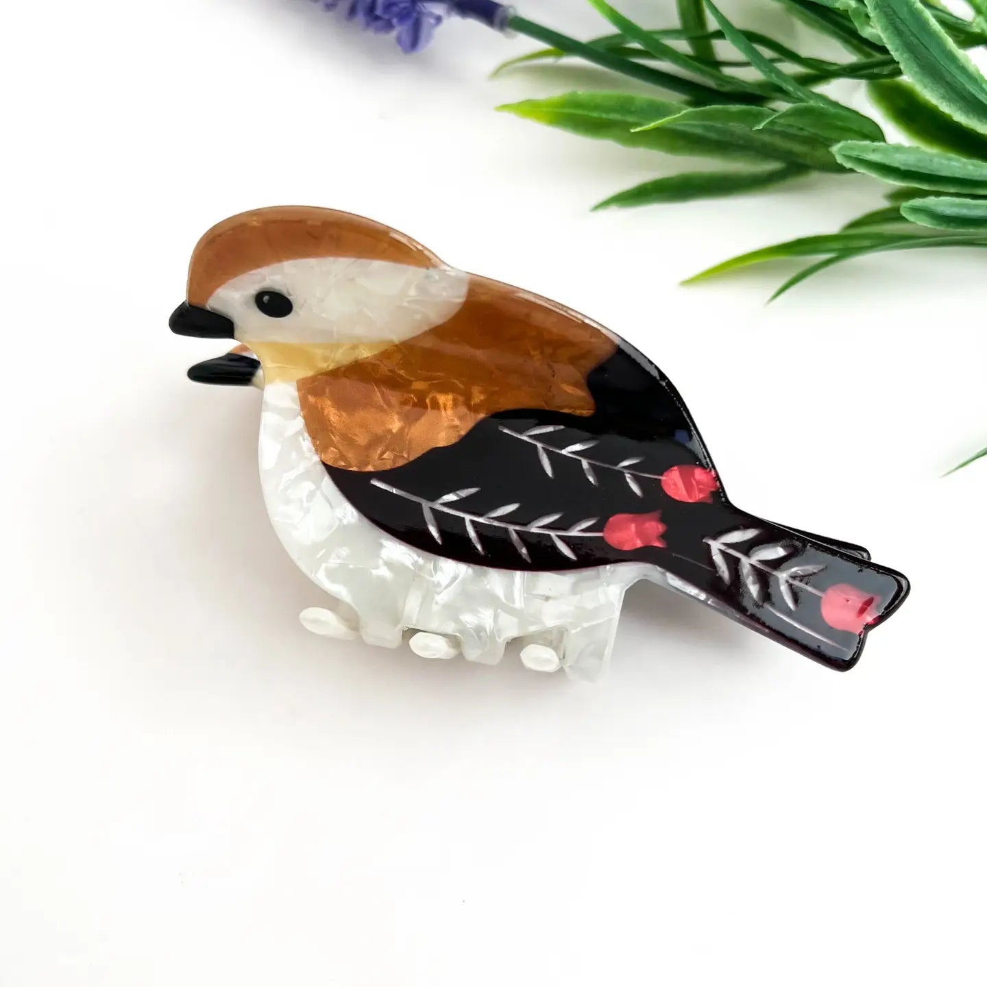 Small Colorful Bird Hair Claw Clip