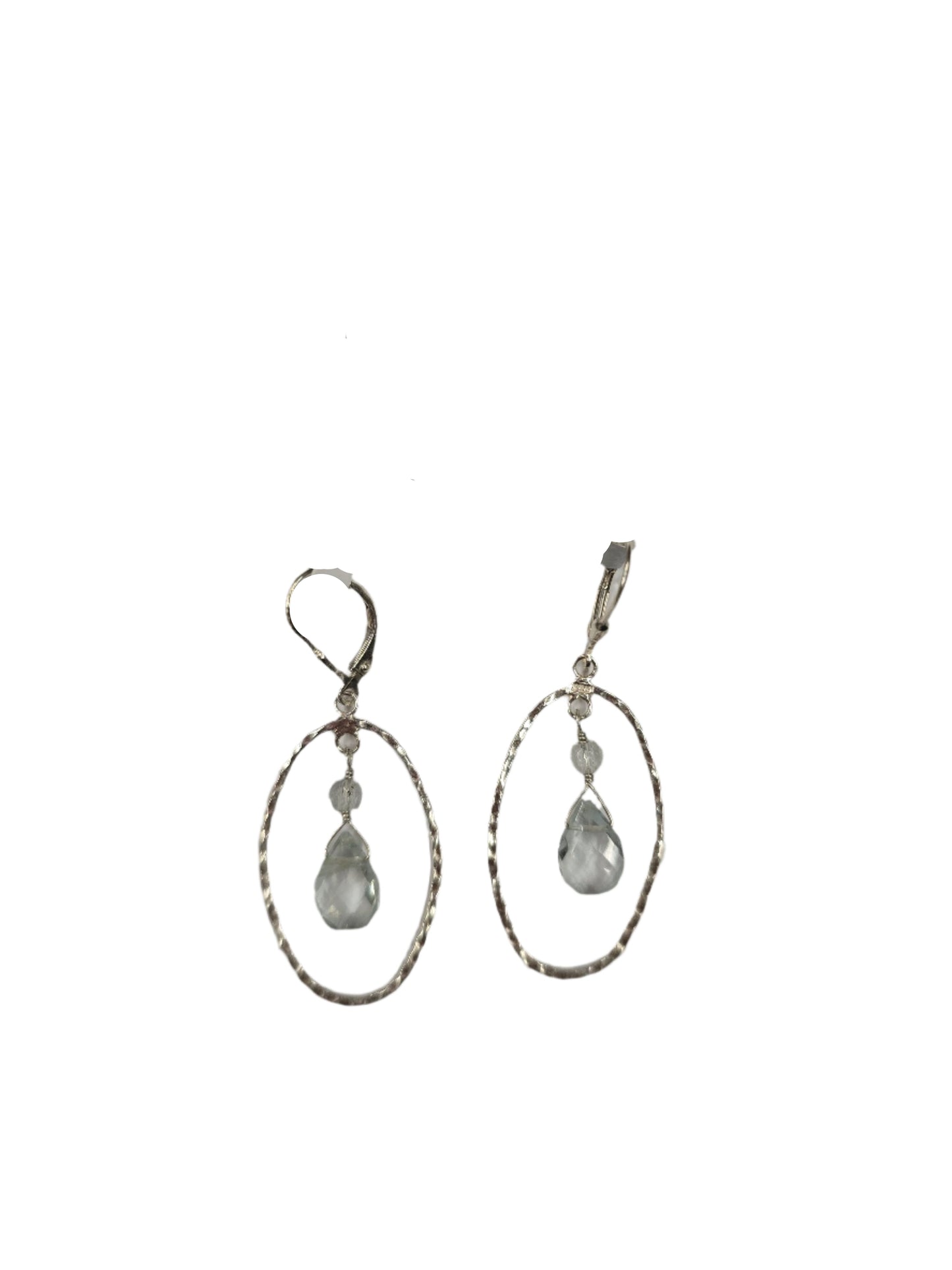 Aquamarine Drops in Med SS Oval Text. Frame