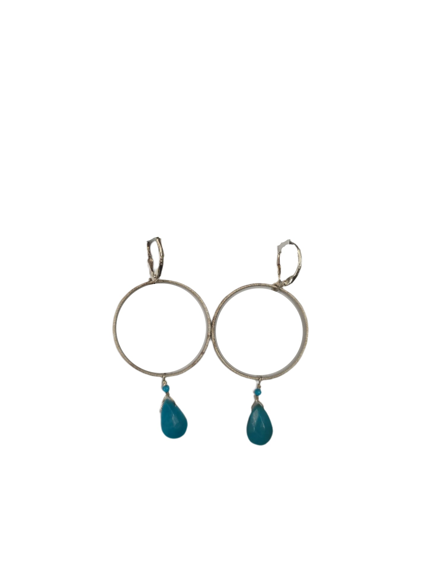 Az Turquoise Drops on Large SS Brushed Circle