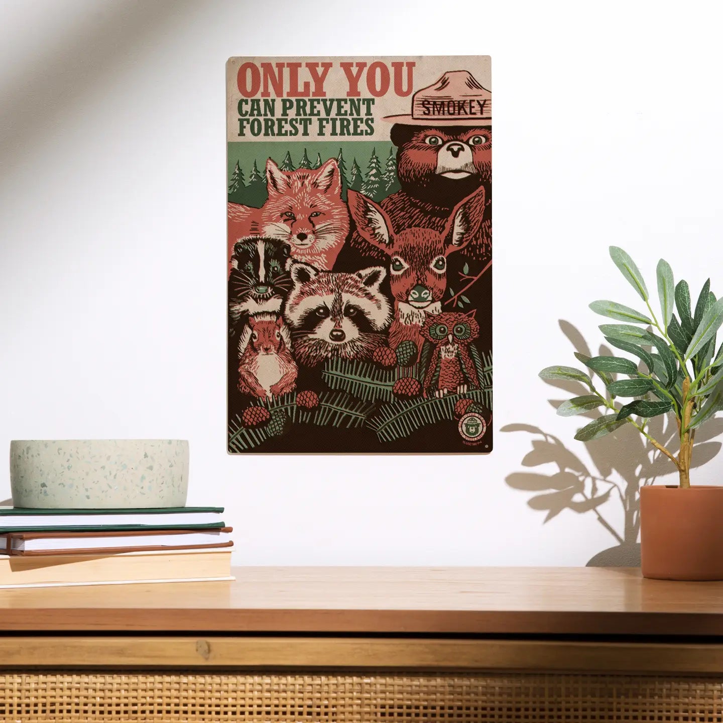 Wood Sign Art Smokey Bear