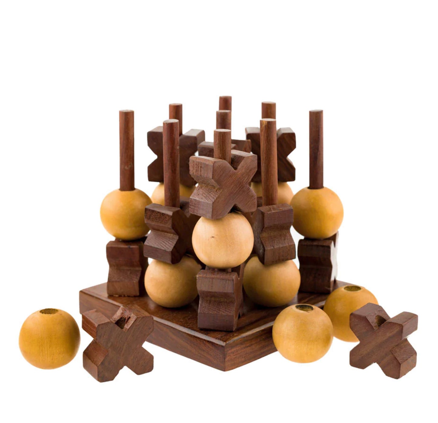 3D Tic Tac Toe Game - Handcrafted Wood