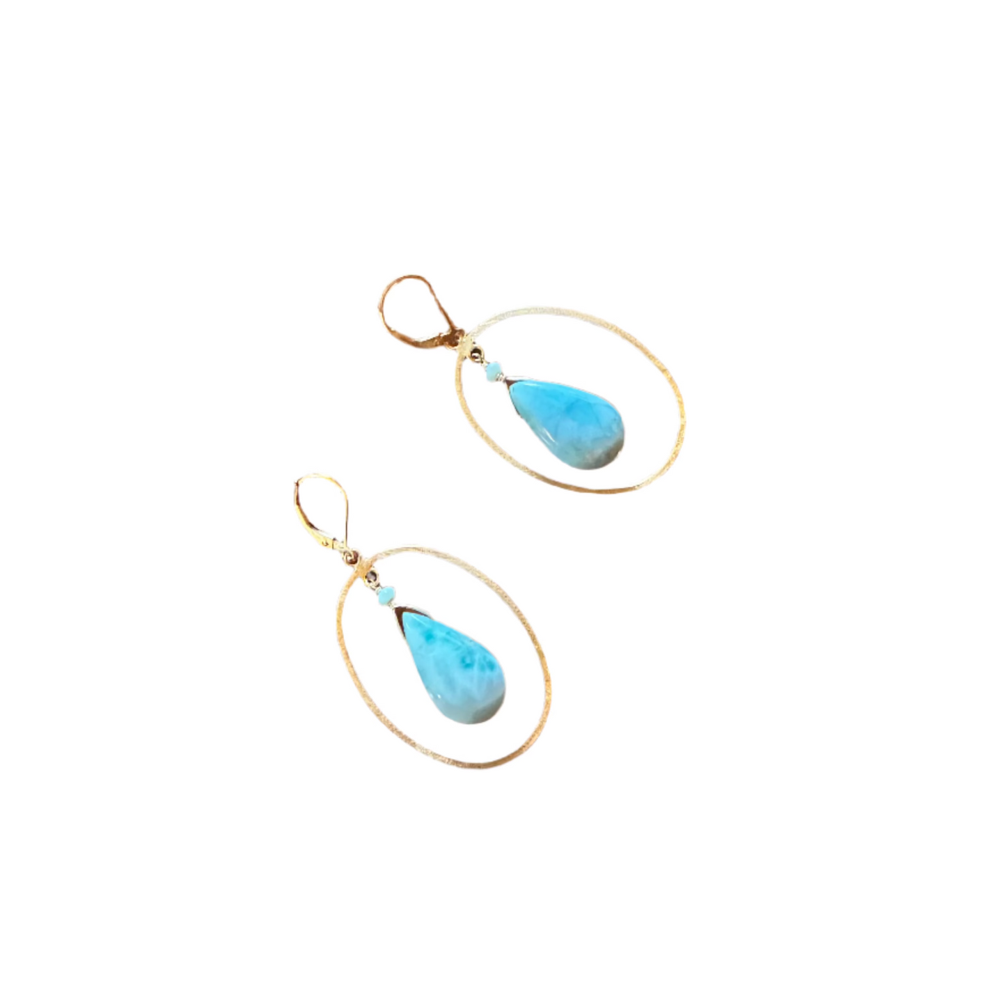 Larimar Drops - GF large Oval Frame