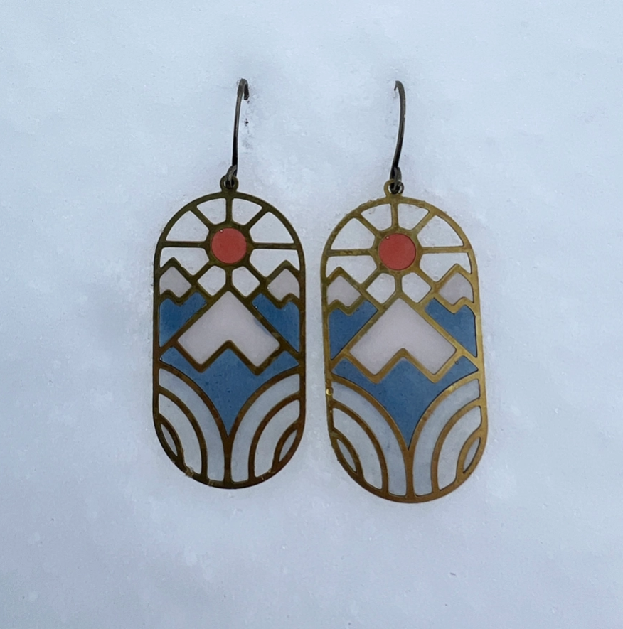 Solstice Stained Glass Resin Earrings