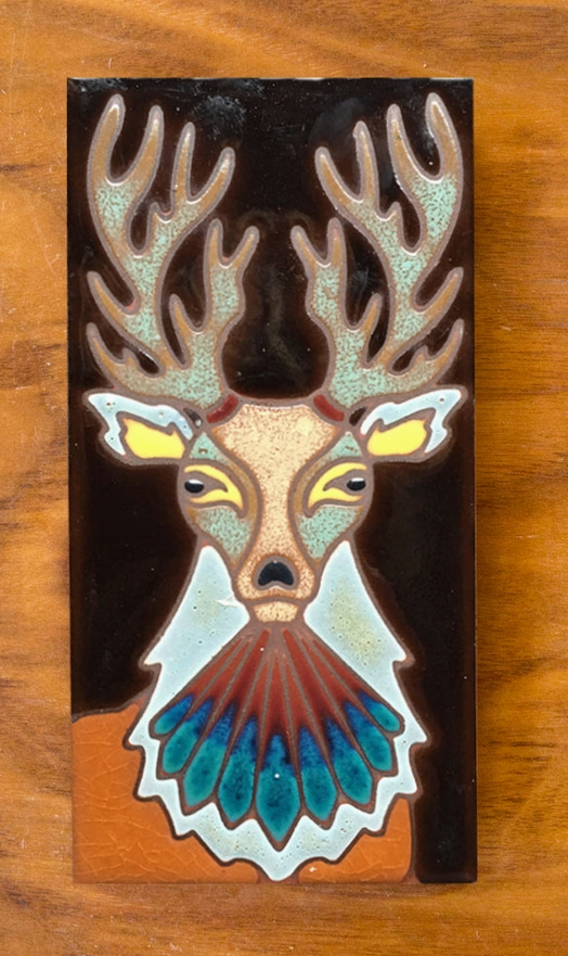 Deer 3”x6” Hand Glazed Tile
