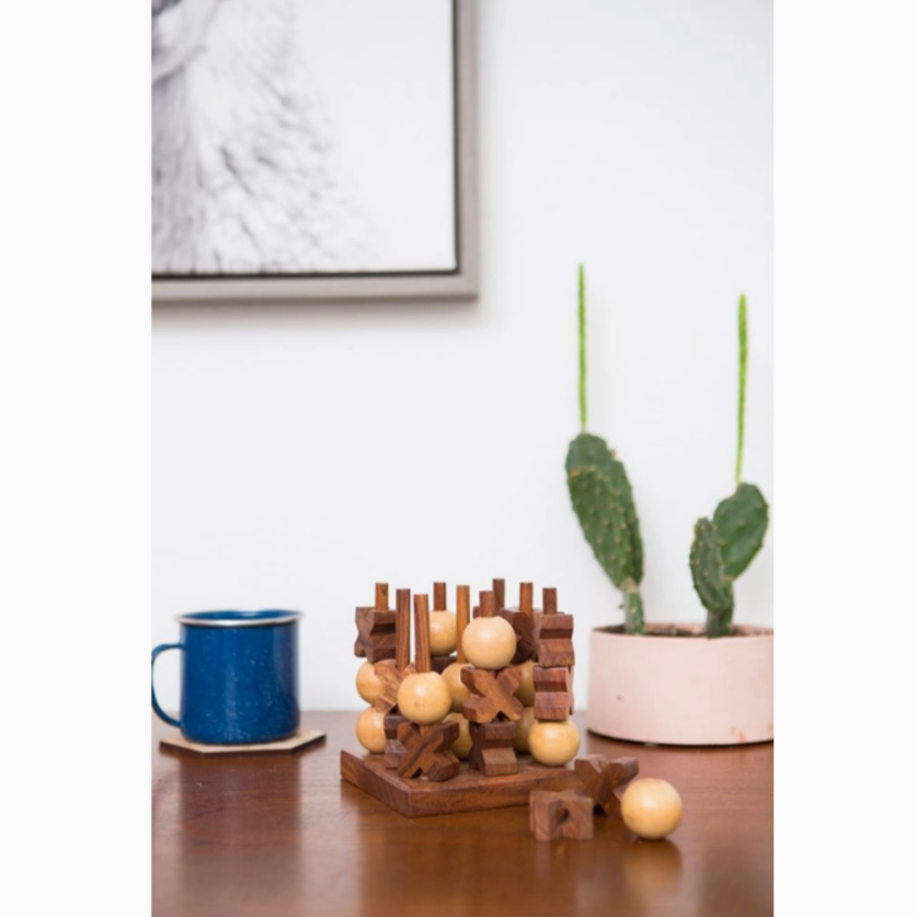 3D Tic Tac Toe Game - Handcrafted Wood