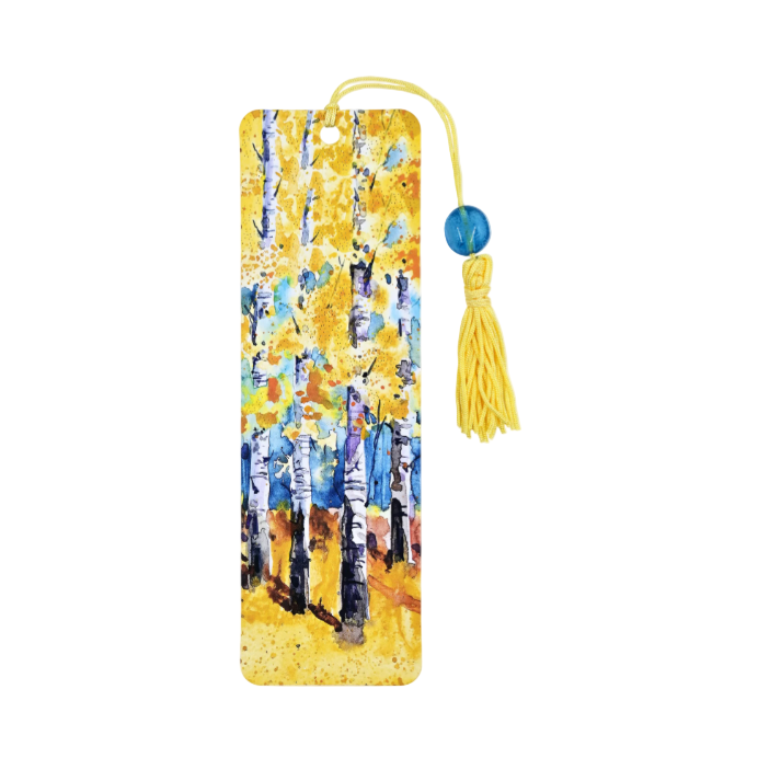 Beaded White Aspens Bookmark