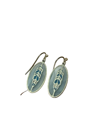 Feather Stained Glass Resin Earrings
