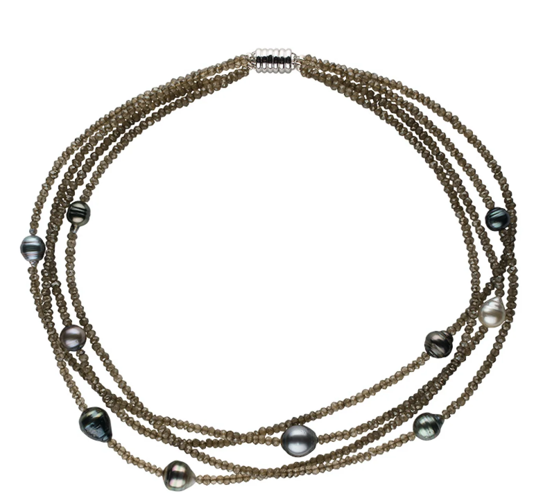 Smoky Quartz Multi-Strand Necklace