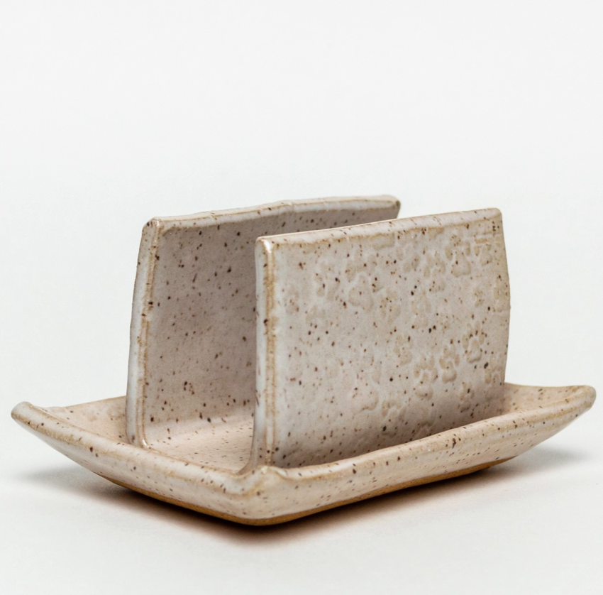 Paw Print Pattern Ceramic Sponge Holder