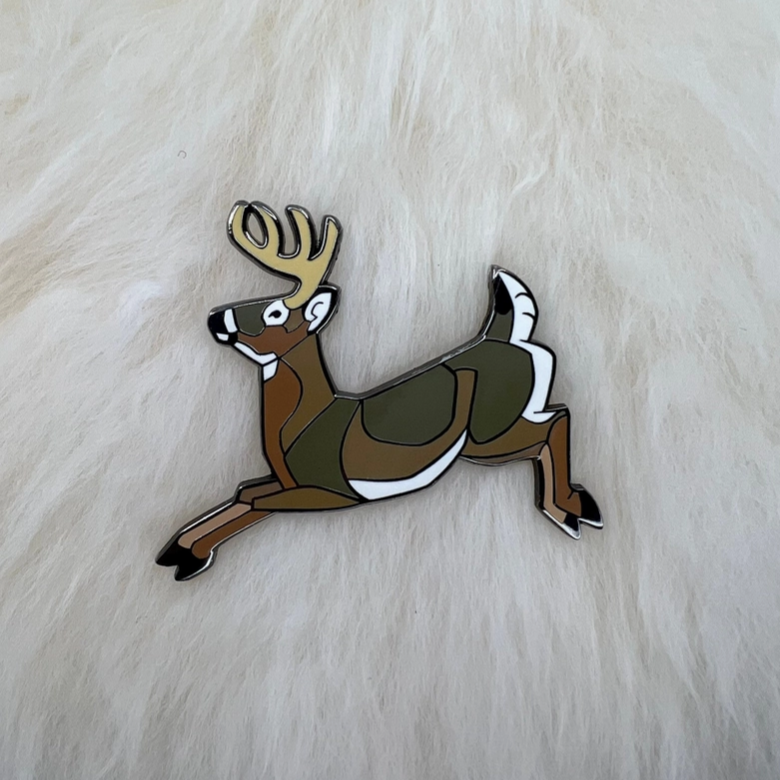 White Tailed Deer Hard Enamel Pin