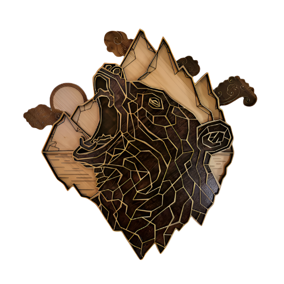 Bear Wall Art, Rustic Cabin Decor, 3 Layers
