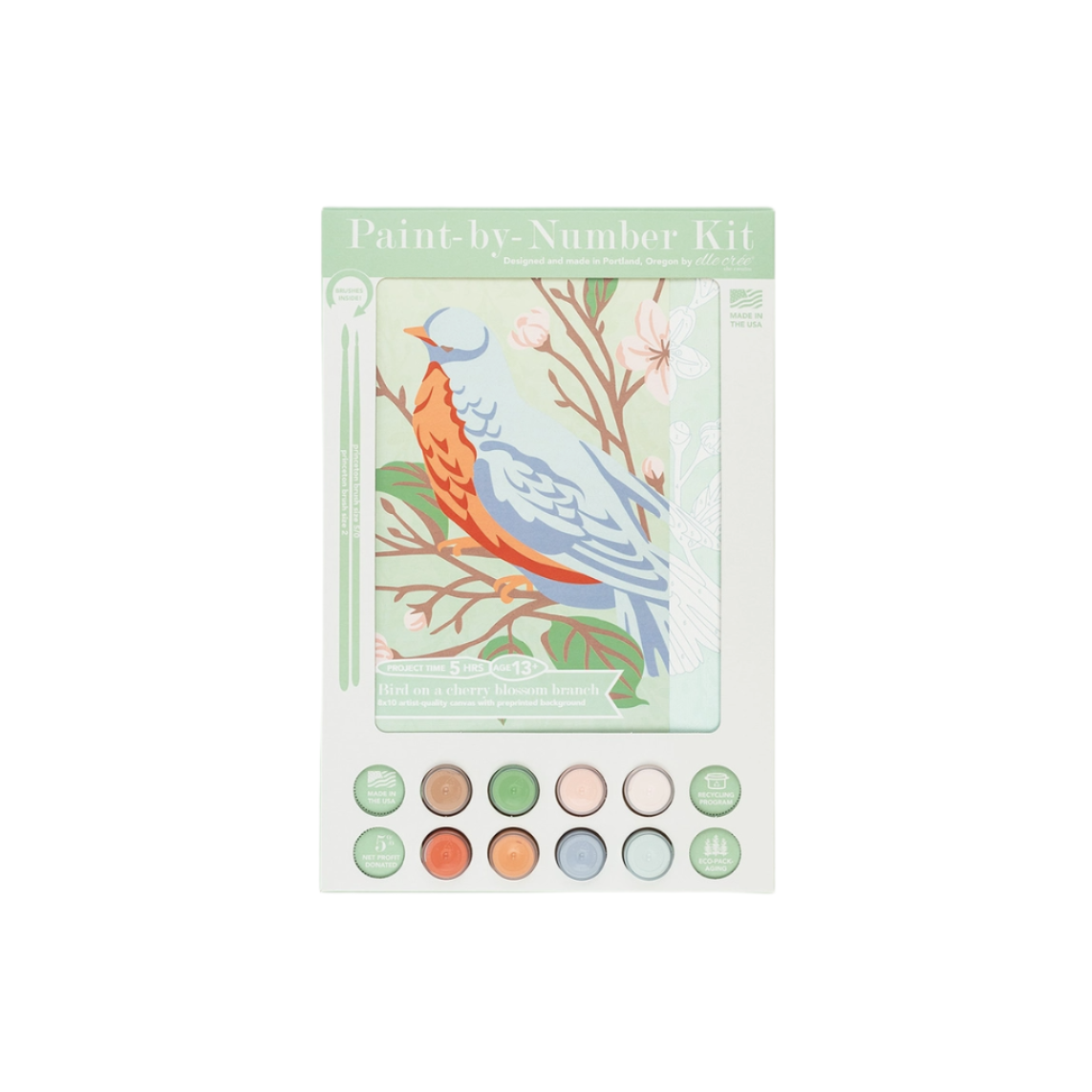 Bird On A Cherry Blossom Branch Paint-By-Number Kit
