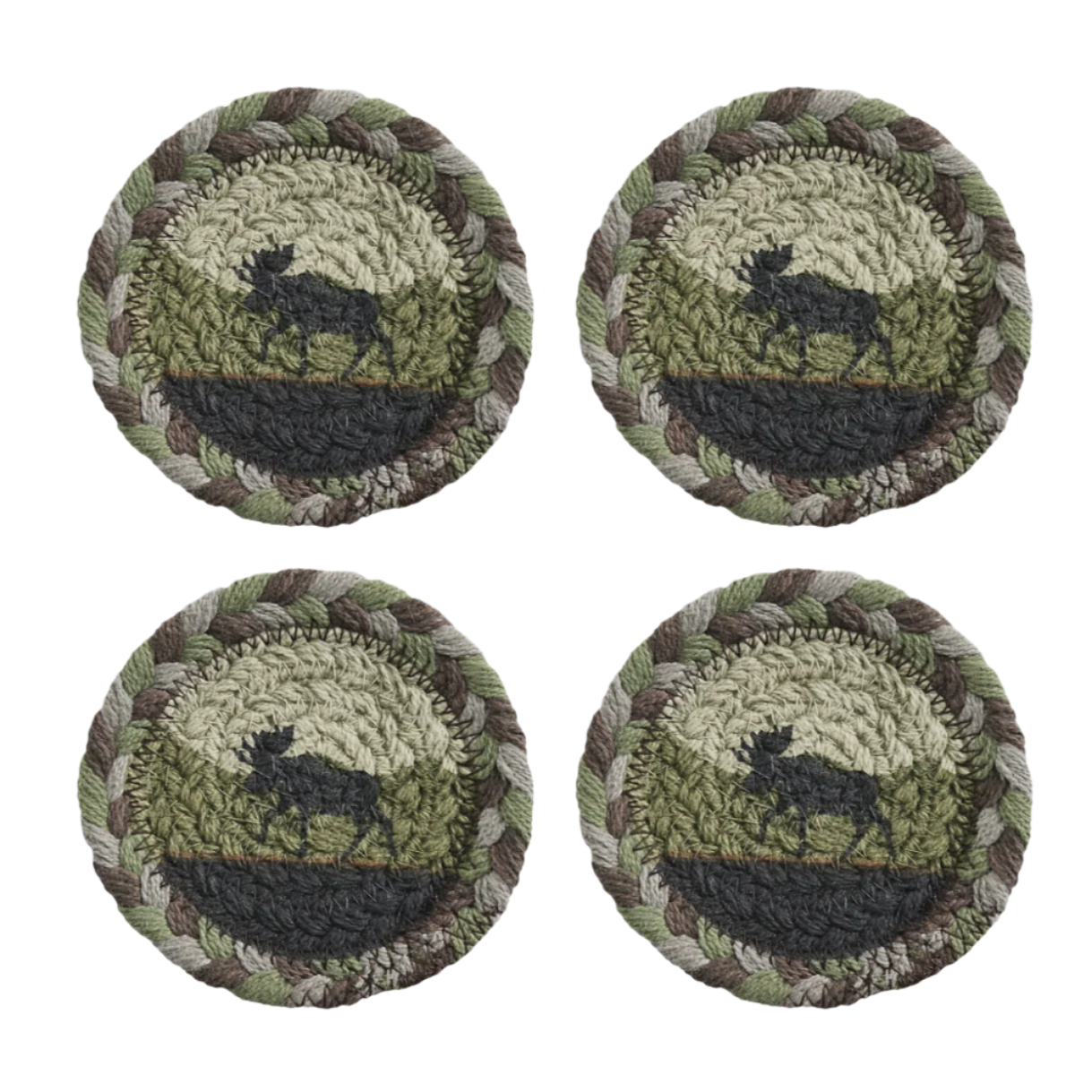 Moose Braided Coasters - Set of 4