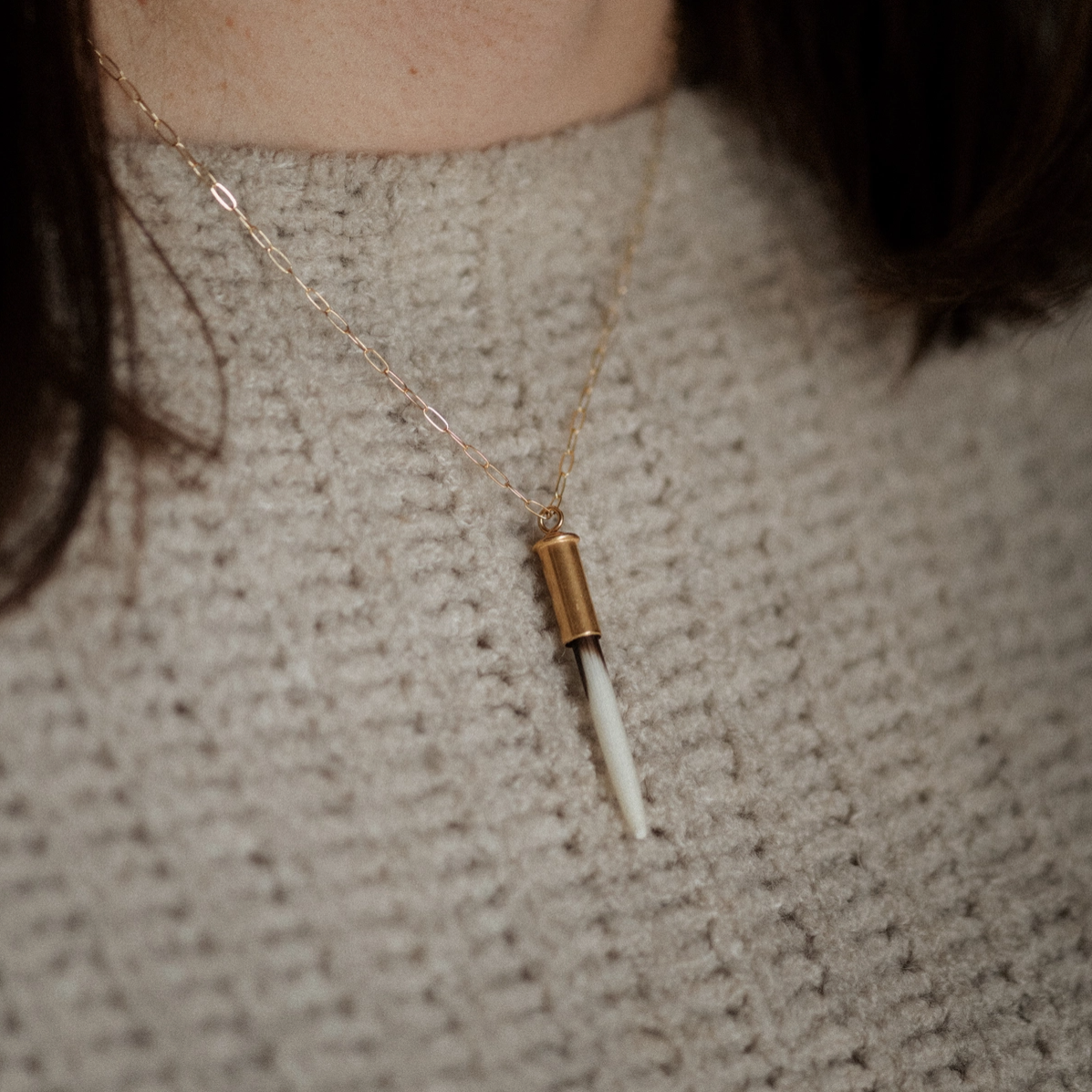 Quill Necklace - 18" Demi-Fine Gold