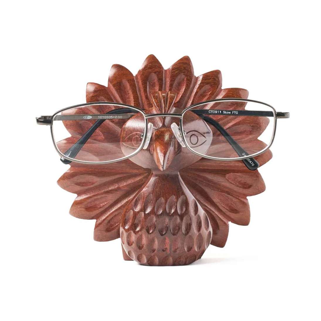 Peacock Glasses Holder Stand - Handcrafted Woody