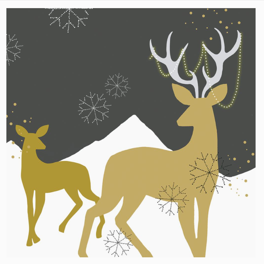 Golden Deer - Cocktail Napkin