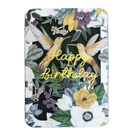 Hummingbirds Birthday Card