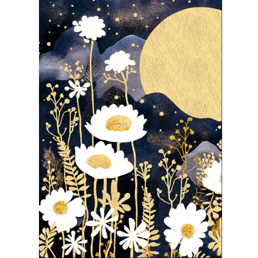 Blank White Flowers Greeting Card