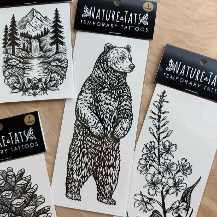 Grizzly Bear Temporary Tattoo
