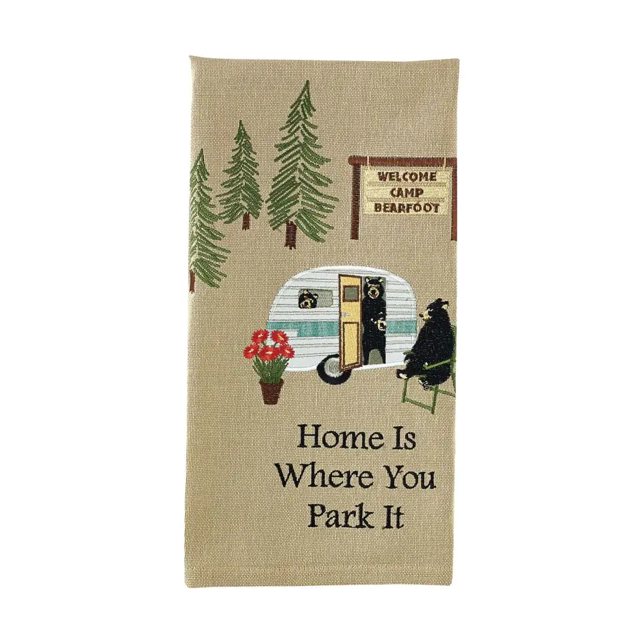 Where You Park It Embroidered Dishtowel