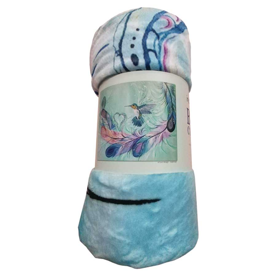 Fleece Blanket Hummingbird Feathers