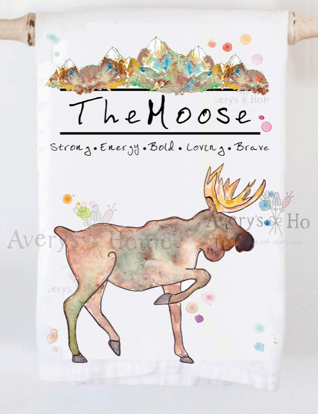 Tea Towel Mountain Moose