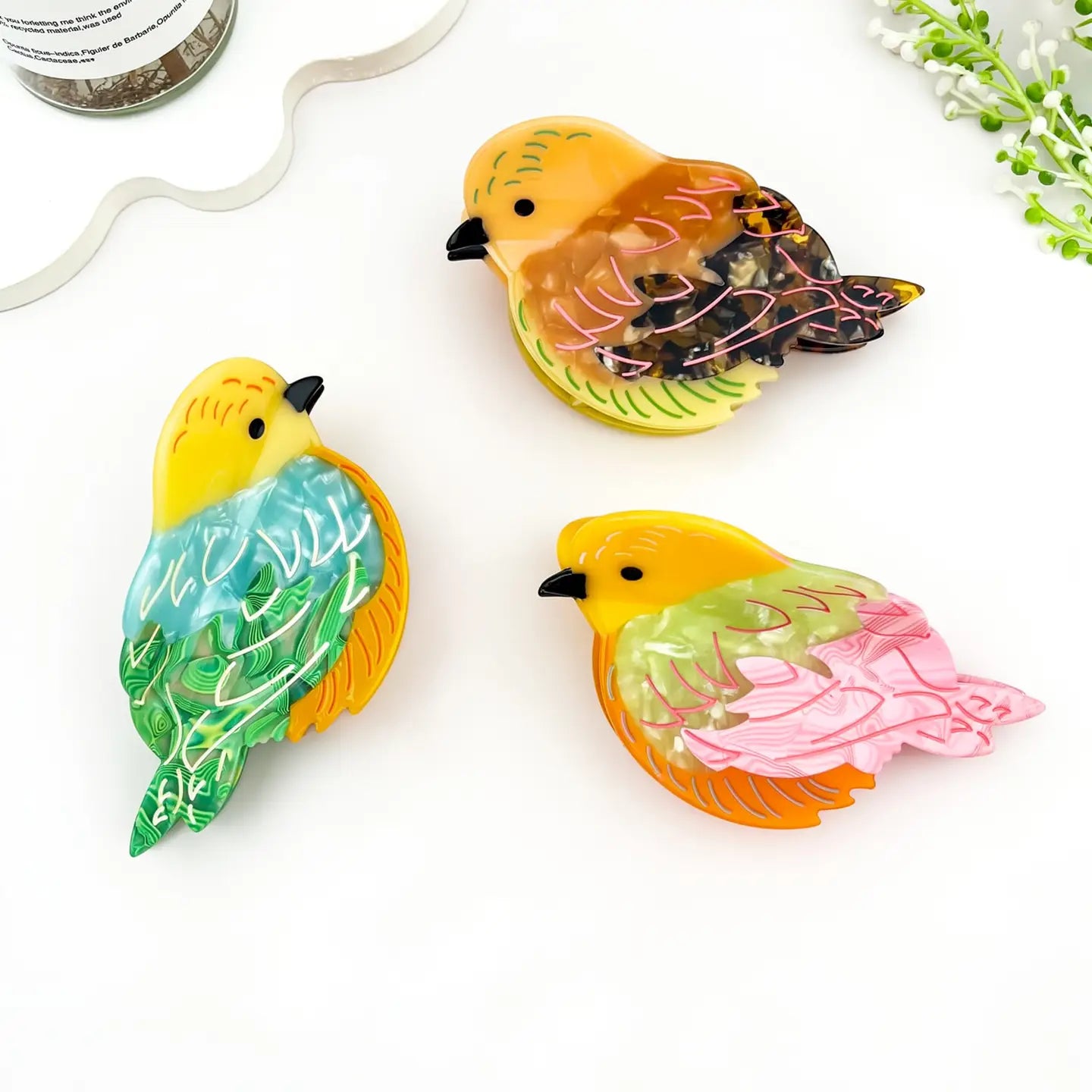 Cute Baby BIrd Acetate Hair Claw Clip