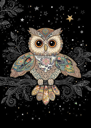Patterned Owl Greeting Card
