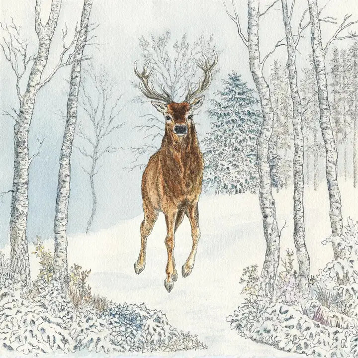 Cerf Hiver - Cocktail Napkin