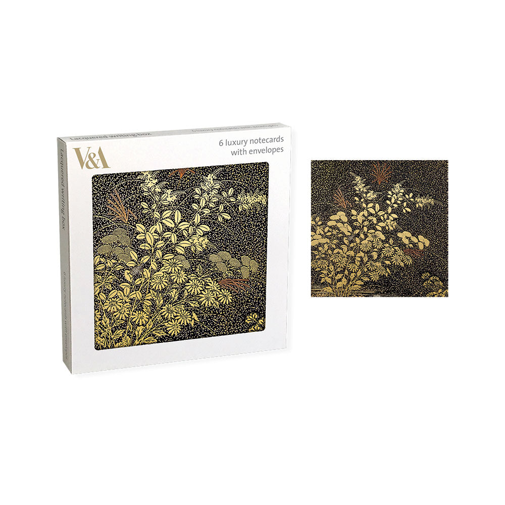 Lacquered Writing Box Luxury Square Notecard Set