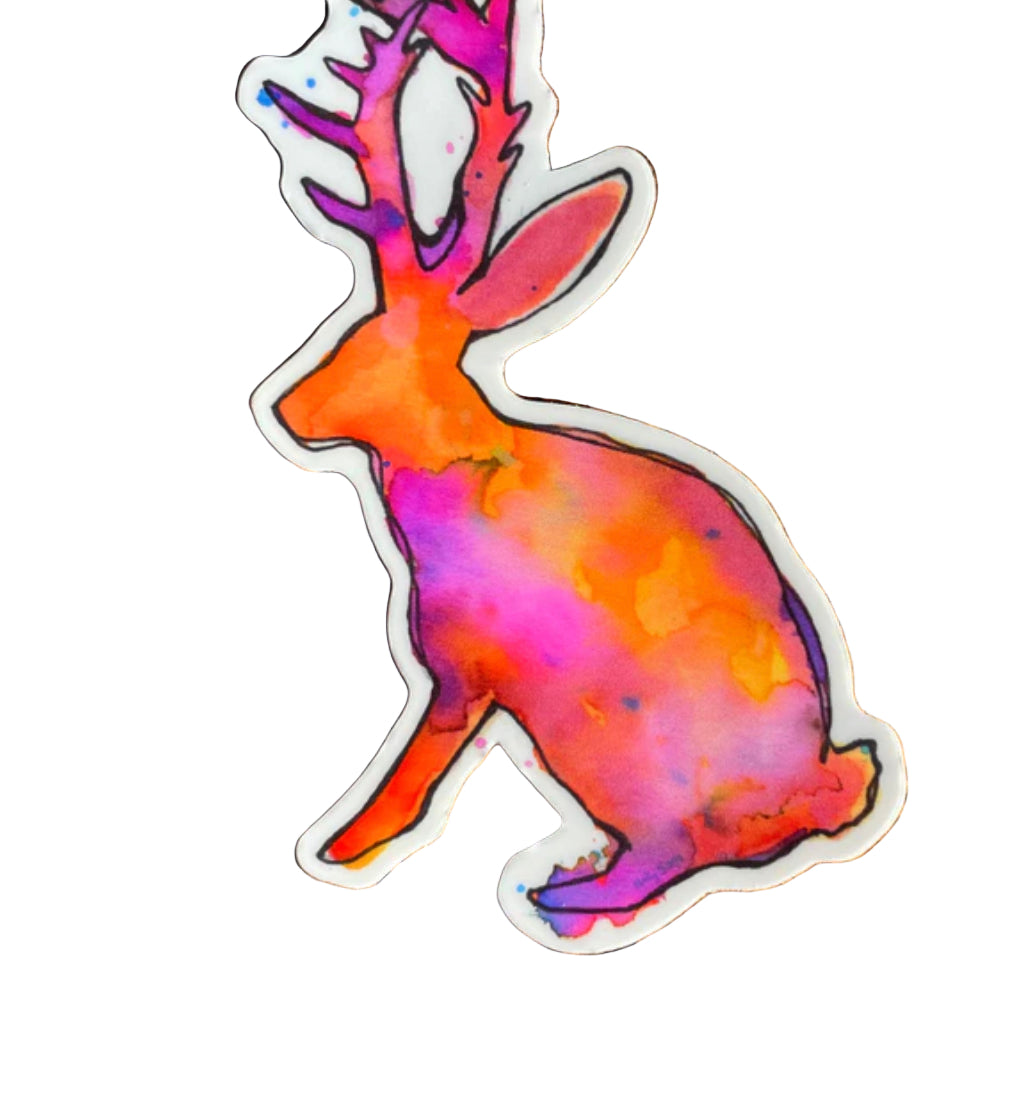 Sticker Watercolor Jackalope
