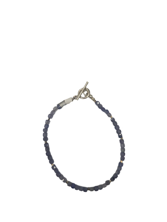 Tanzanite Cubes w/SS spacers Bracelet