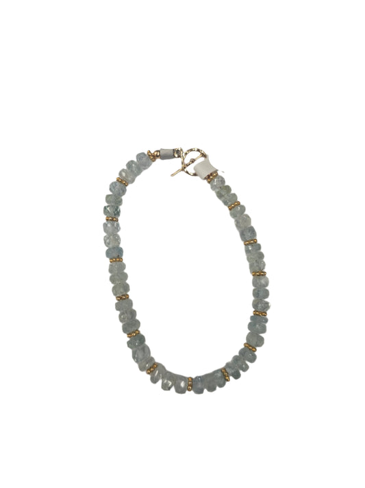 Aquamarine w/ vermiel daisy spacers Bracelet