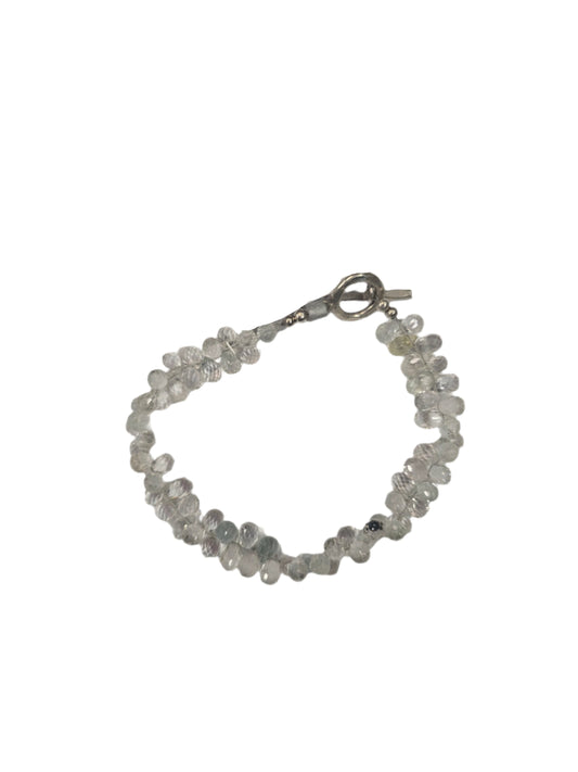 Aquamarine (high grade) tiny Briolette Bracelet