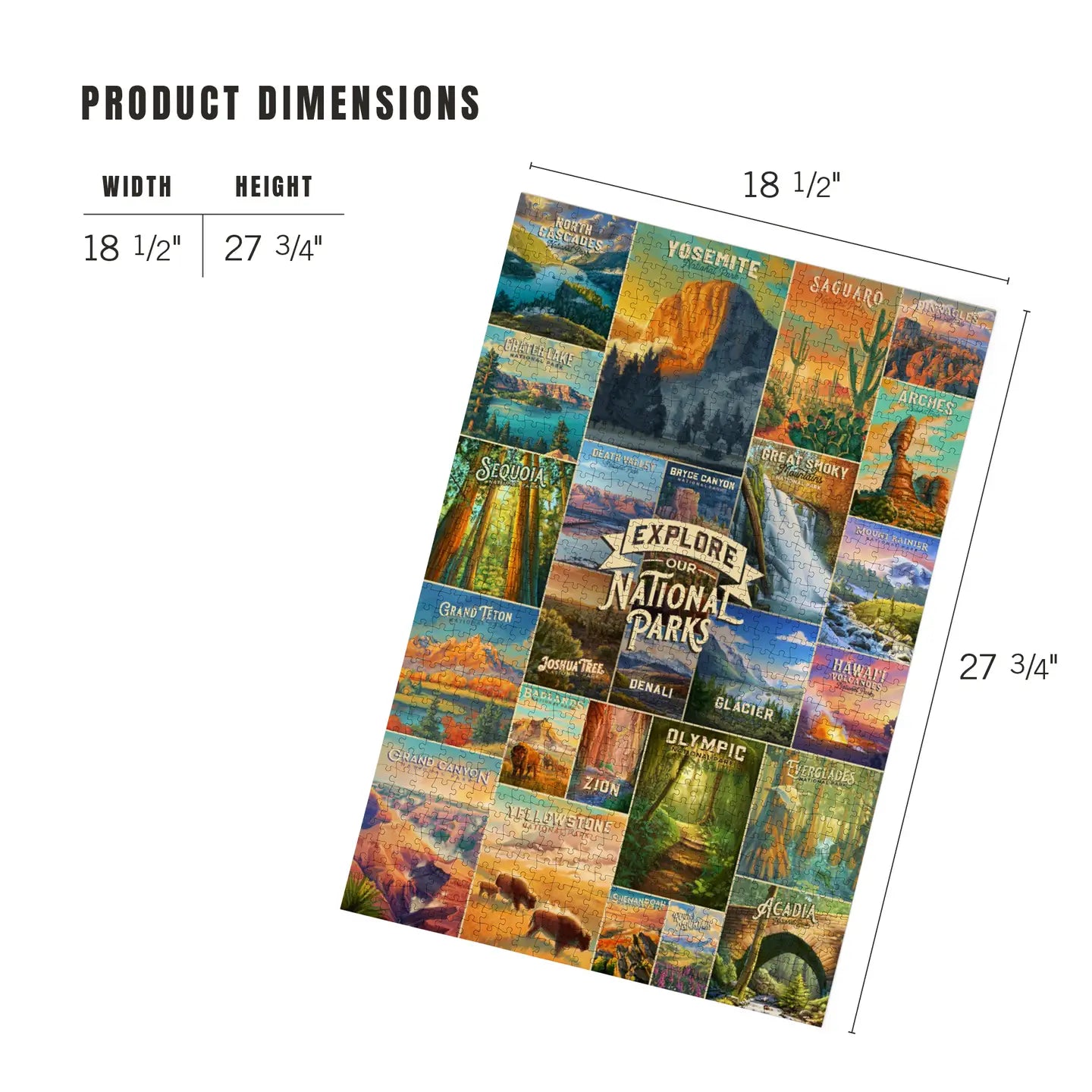 Oil Painting National Park Series Collage 1000 Piece Puzzle
