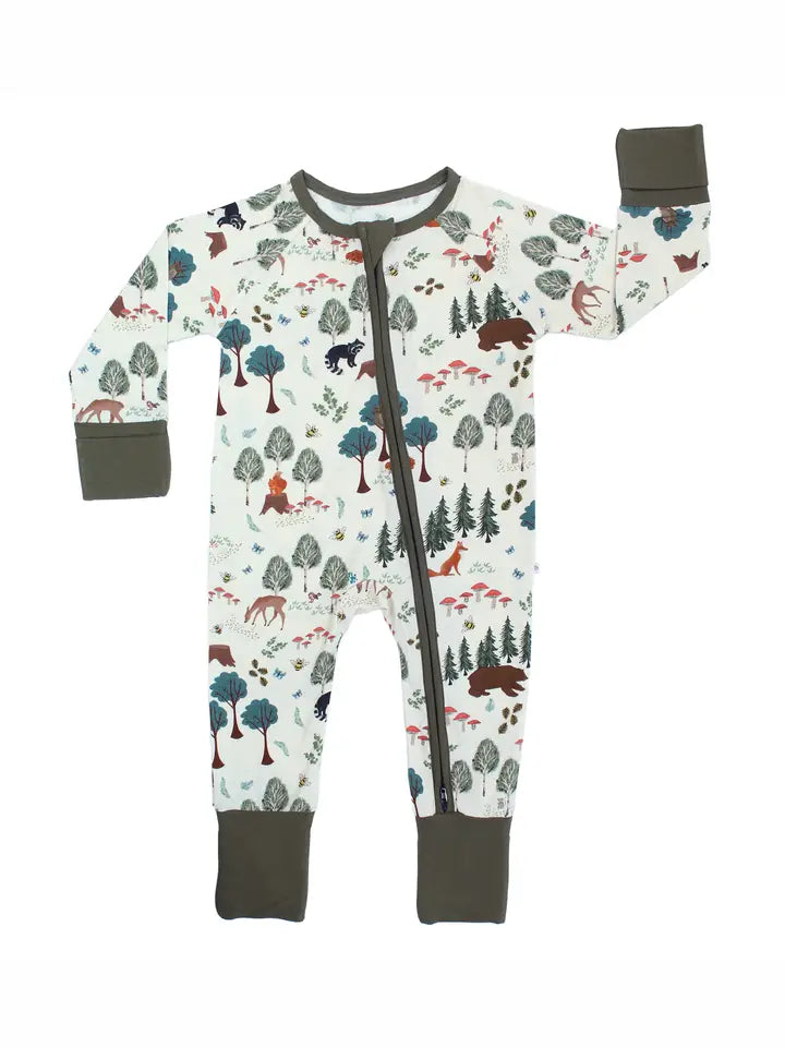 Bamboo Convertible Baby Pajama - In the Woods