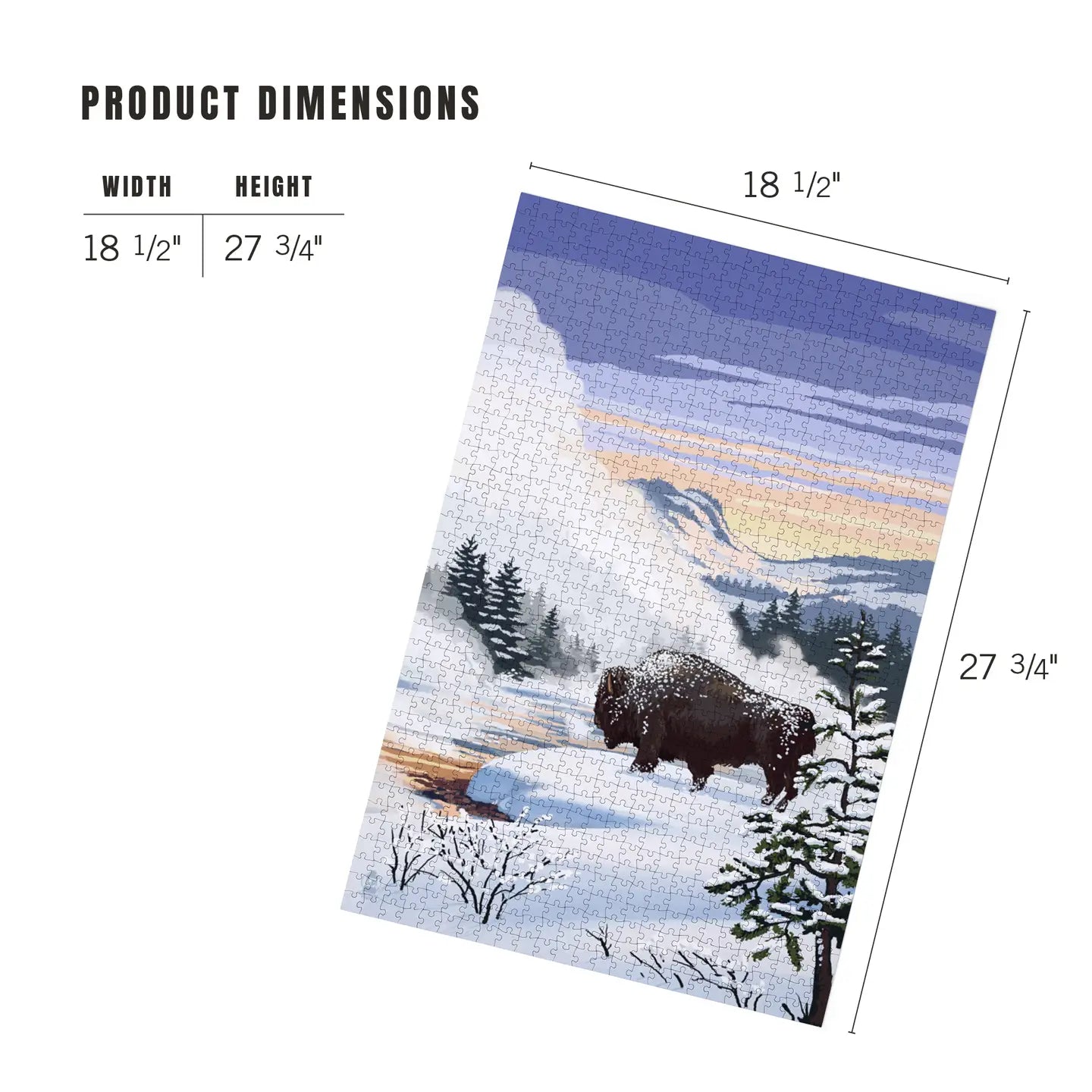 Bison Snow Scene 1000 Piece Puzzle