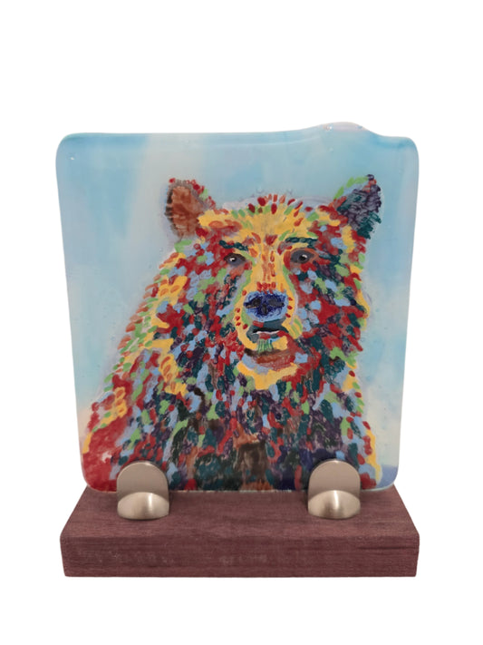Bear Fused Glass