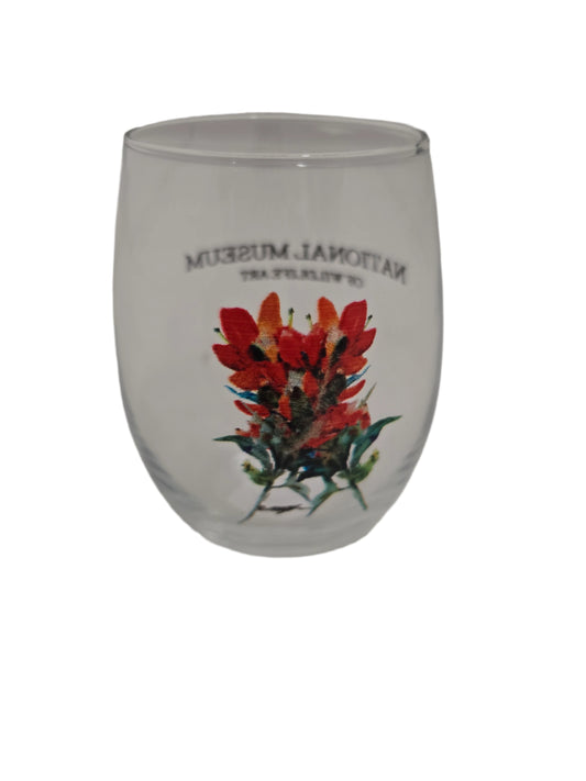 NMWA Indian Paintbrush Stemless Wine Glass