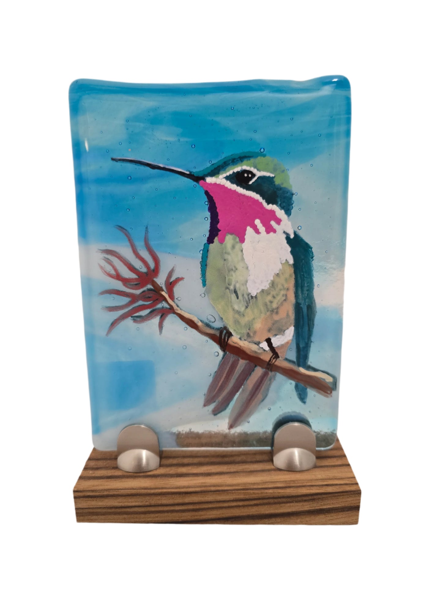 Hummingbirds Fused Glass