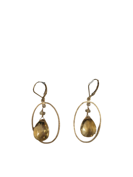 Citrine Drops in GF med Brush Oval frame