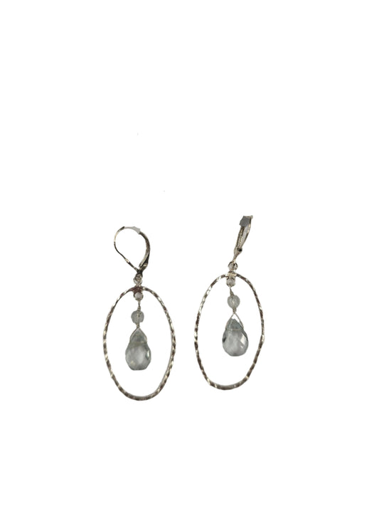 Aquamarine Drops in Med SS Oval Text. Frame