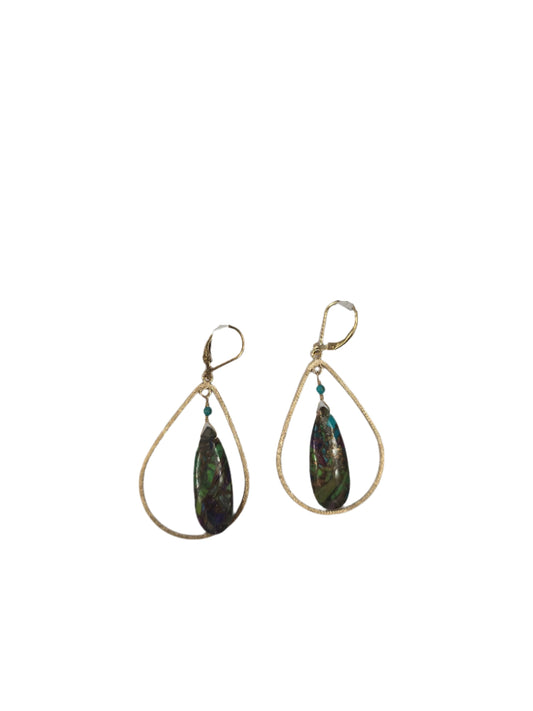 Green Mojave Turquoise Drops  in Large GF Tear Frame