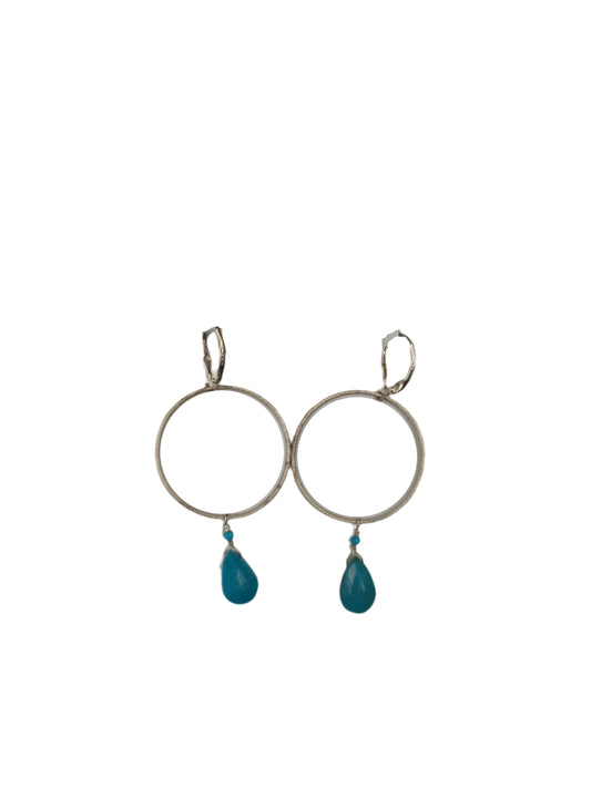 Az Turquoise Drops on Large SS Brushed Circle