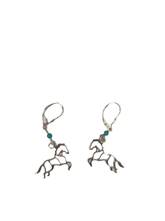 Horse outline SS earrings