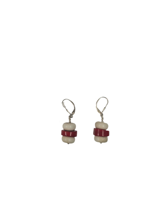 Deer Antler W/coral Earrings
