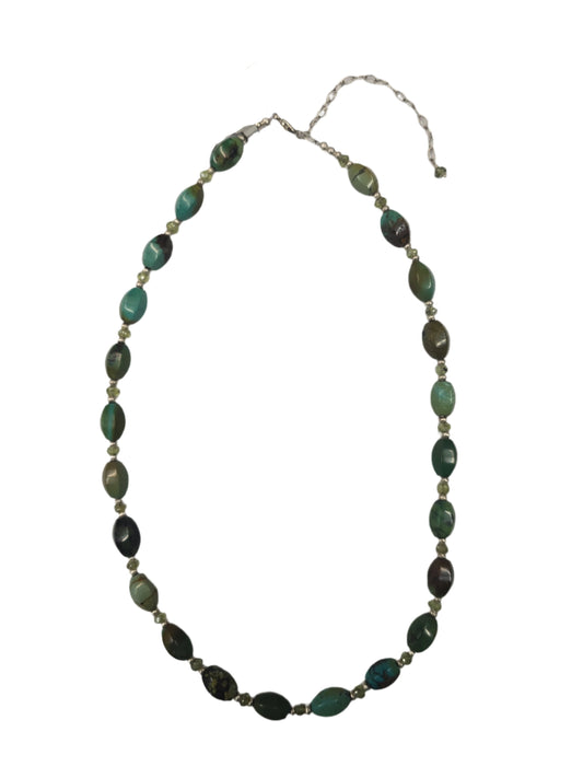 Chinese Turquoise Barrels w/peridot and SS spacers