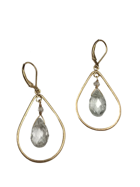 Aquamarine Drops in GF Brush Med Tear Frame