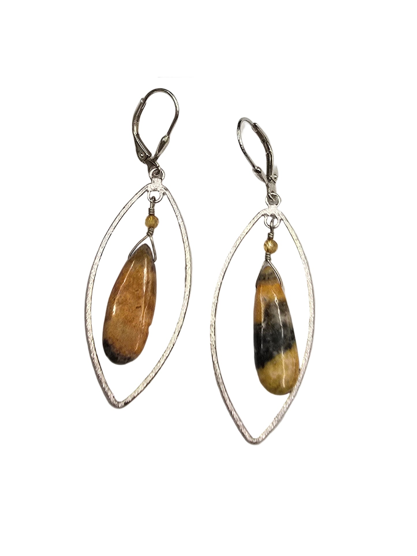 Bumblebee Jasper Drops in Brush marquis Frames