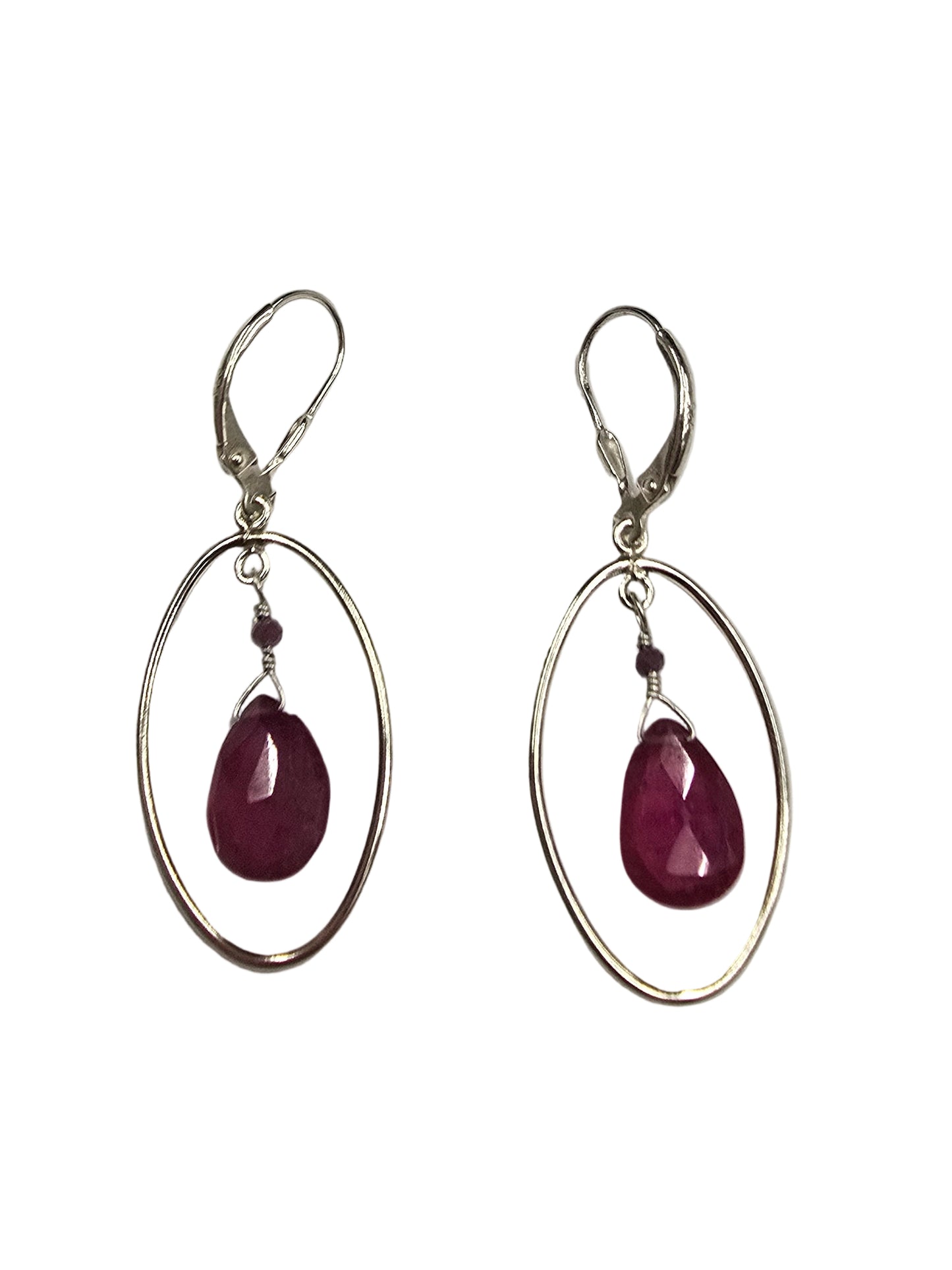 Ruby Drops in SS Smooth Med Oval Frames